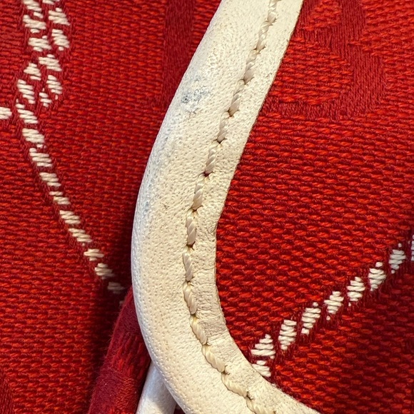 Dooney and Bourke Vintage Letter Carrier Red and White Crossbody Bag - Picture 9 of 13